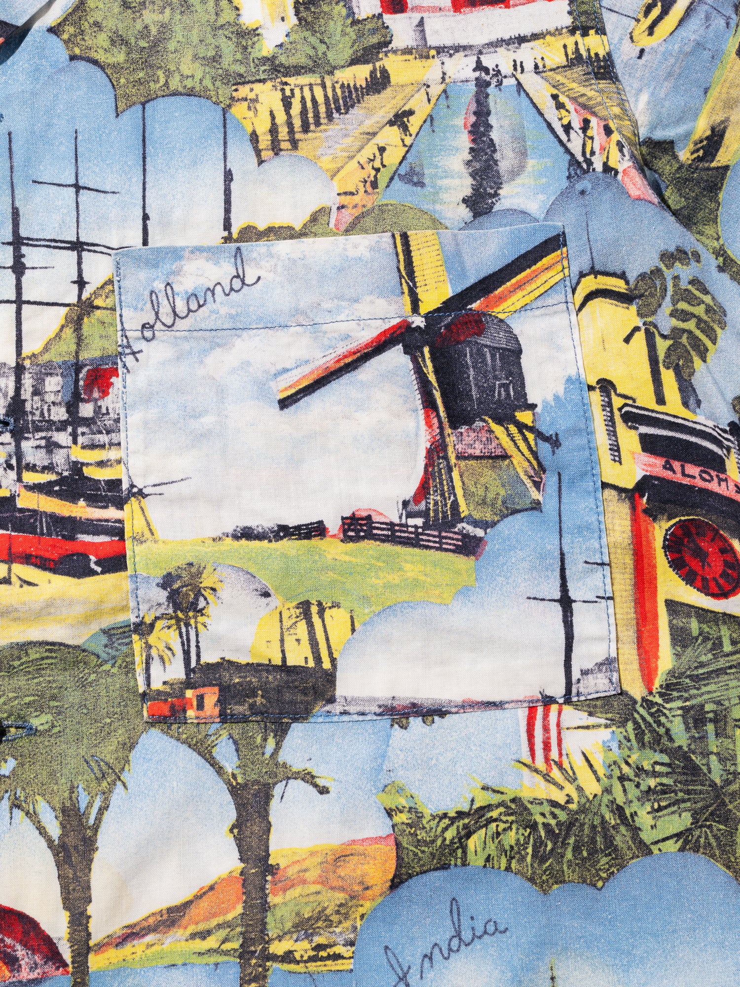 NorMo Vintage / VTG-HAWAIAN SHIRTS 50's~60’s PICTURE ”風景 建物柄”