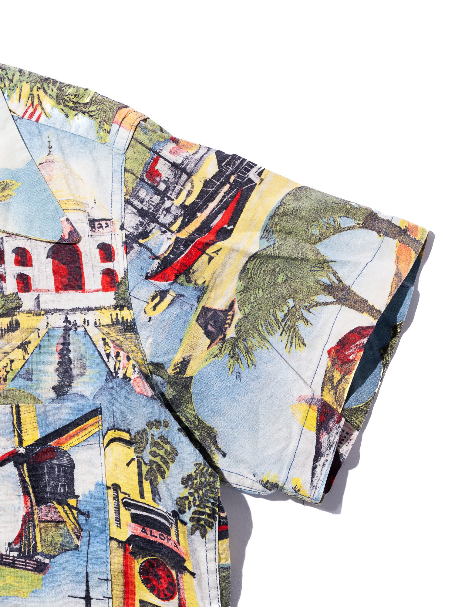 NorMo Vintage / VTG-HAWAIAN SHIRTS 50's~60’s PICTURE ”風景 建物柄”