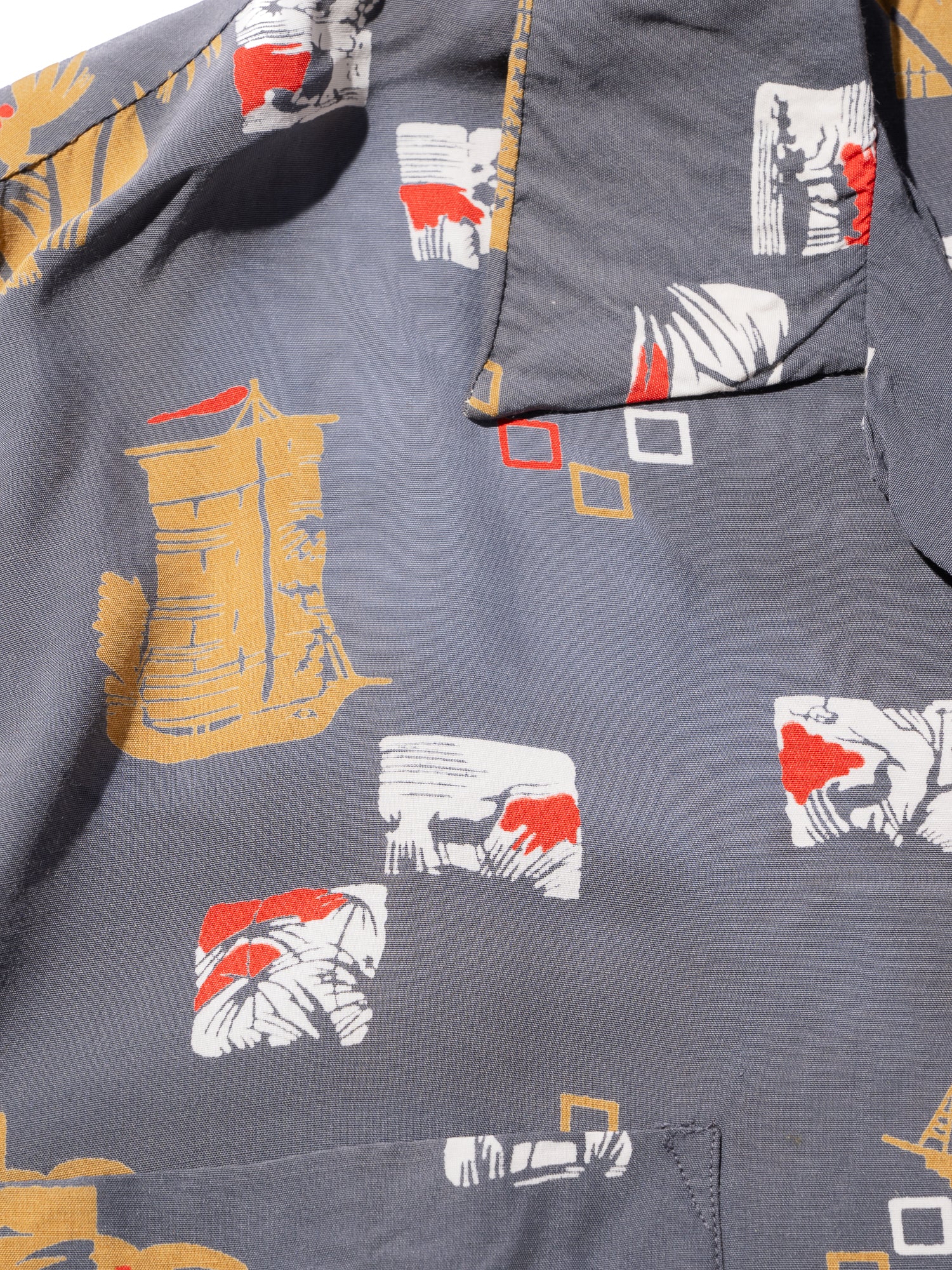 NorMo Vintage / VTG-HAWAIAN SHIRTS ”帆船 パームツリー柄” DUKE KANAHAMOKU