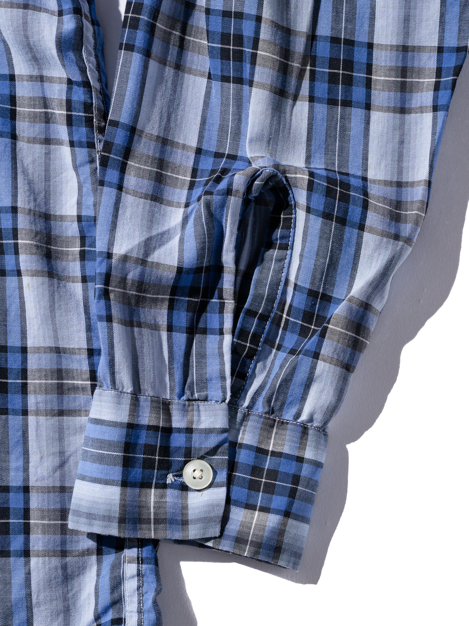 NorMo Vintage / 50's 60's "LEE LEESURE WEAR" BLUE CHECK BD SHIRTS SIZE L PRE-SHRUNK