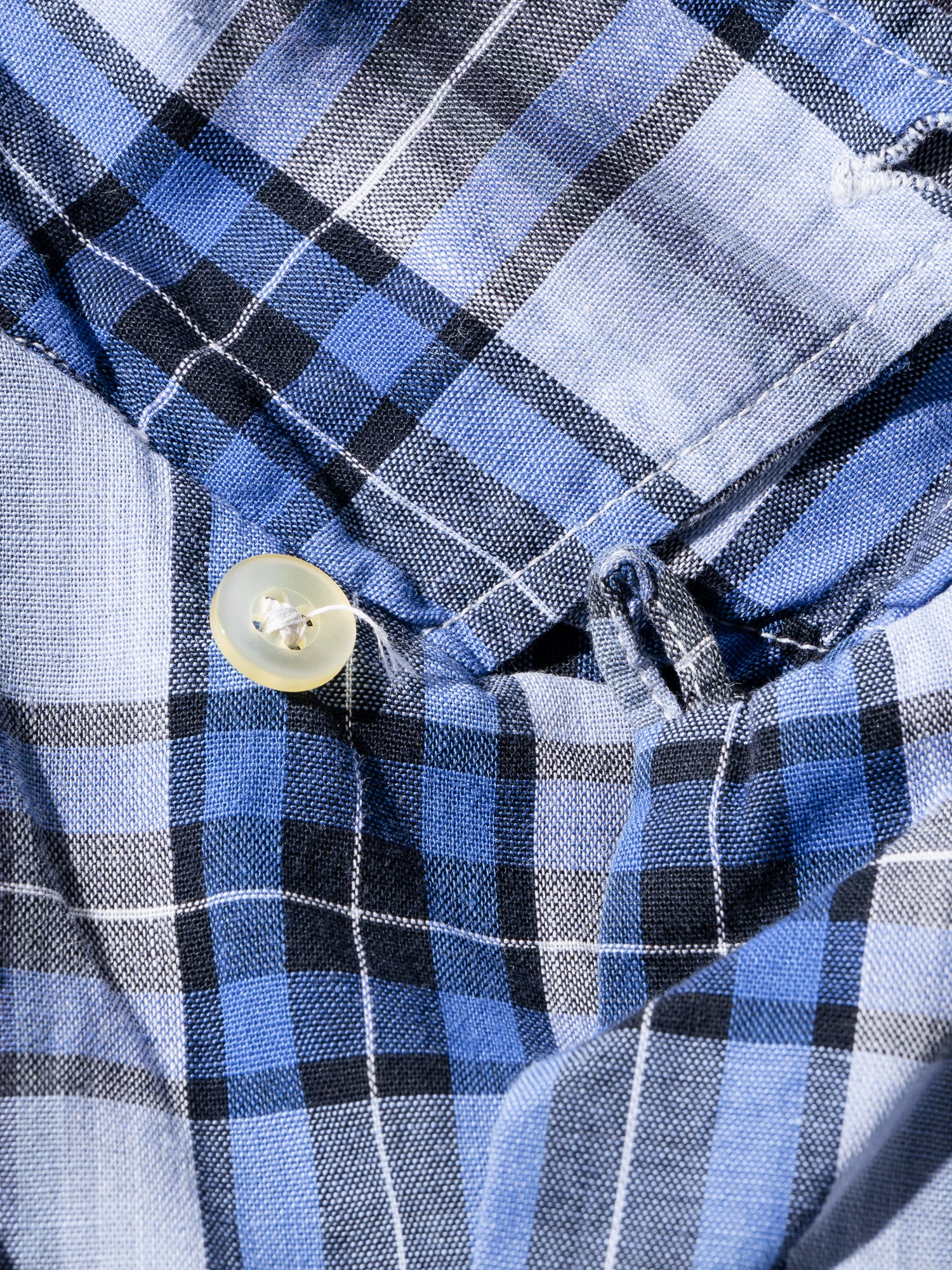 NorMo Vintage / 50's 60's "LEE LEESURE WEAR" BLUE CHECK BD SHIRTS SIZE L PRE-SHRUNK