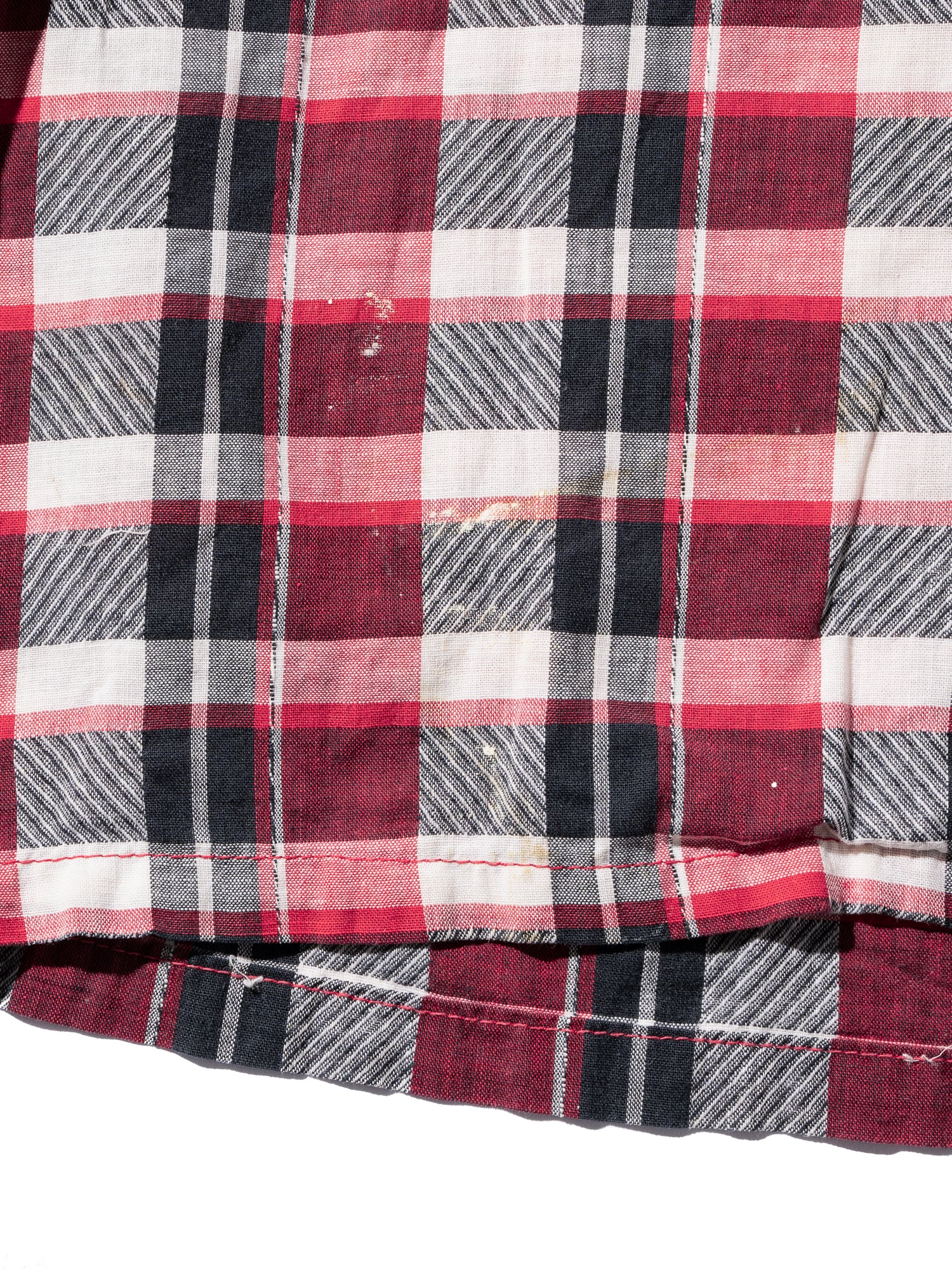 NorMo Vintage / 50's 60's RED CHECK OPEN COLLAR SHIRTS