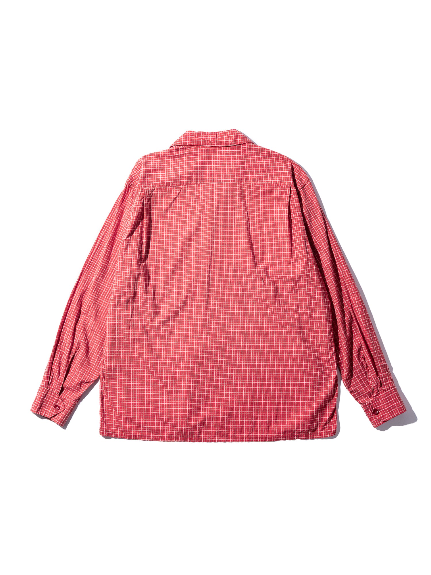 NorMo Vintage / 50's 60's "TOWNCRAFT" RED CHECK OPEN COLLAR SHIRTS SIZE XL