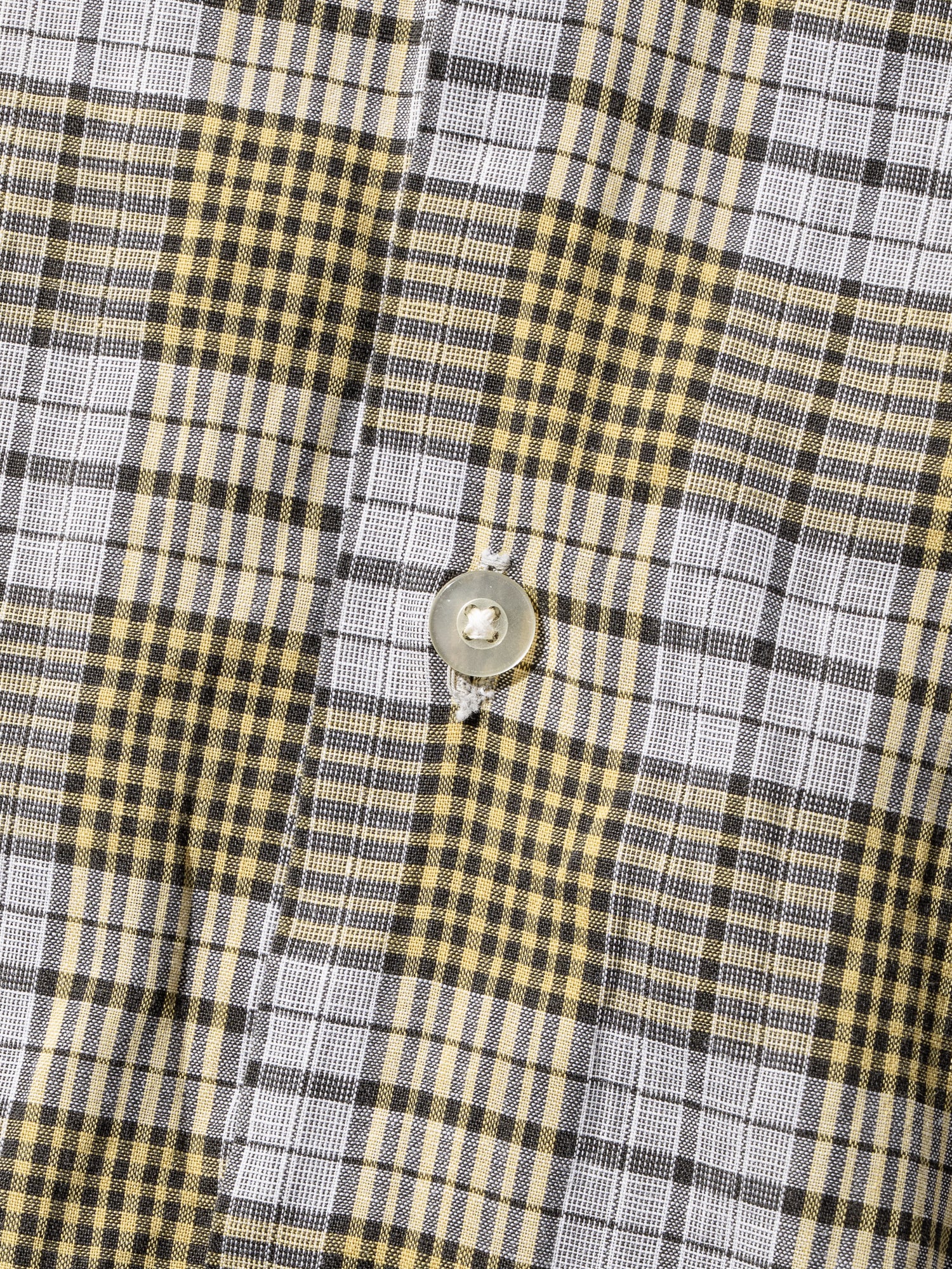NorMo Vintage / 50's 60's "IVY LEAGUE FASHONED" YELLOW CHECK BD SHIRTS SIZE L SANFORIZED