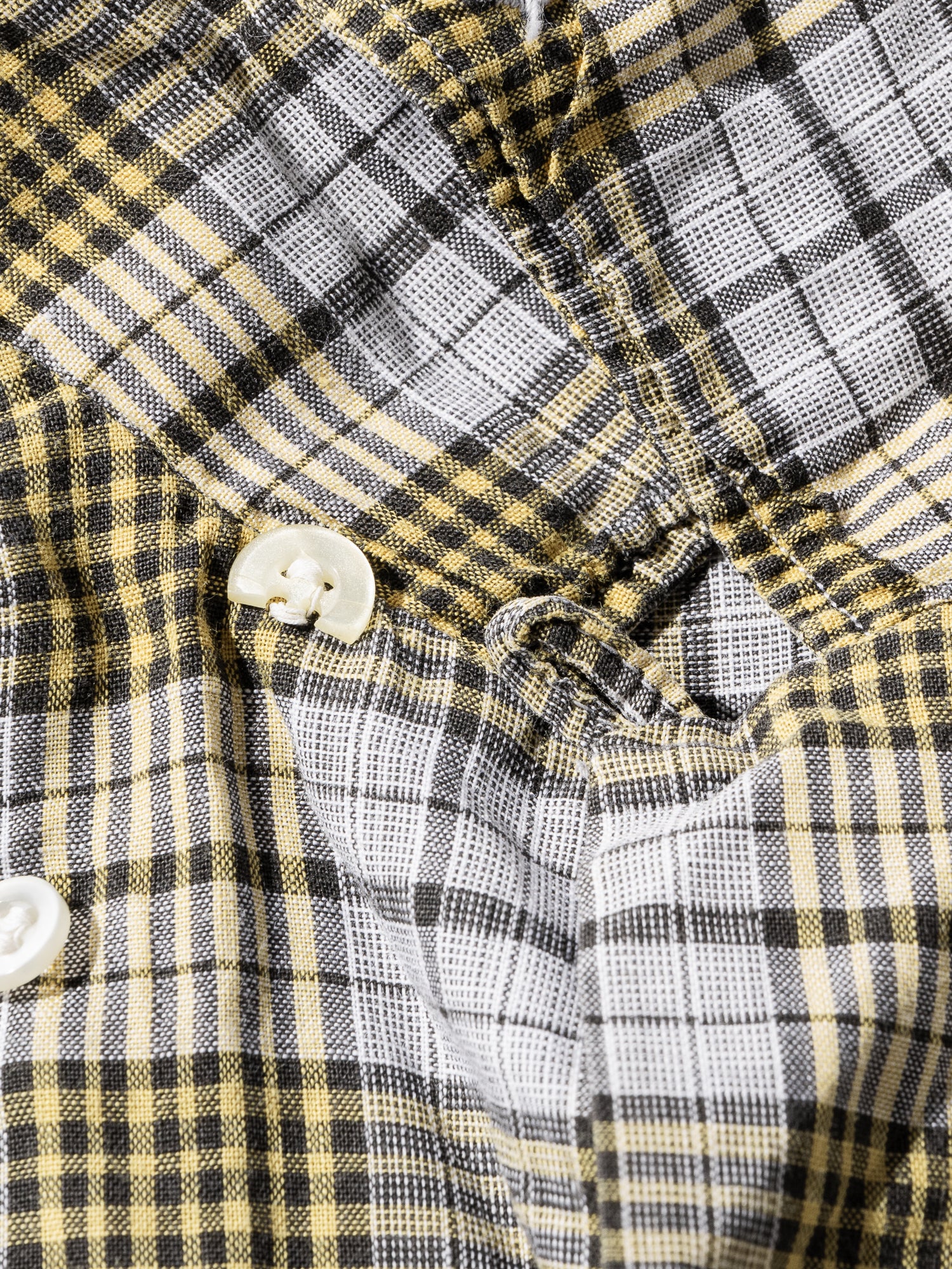 NorMo Vintage / 50's 60's "IVY LEAGUE FASHONED" YELLOW CHECK BD SHIRTS SIZE L SANFORIZED