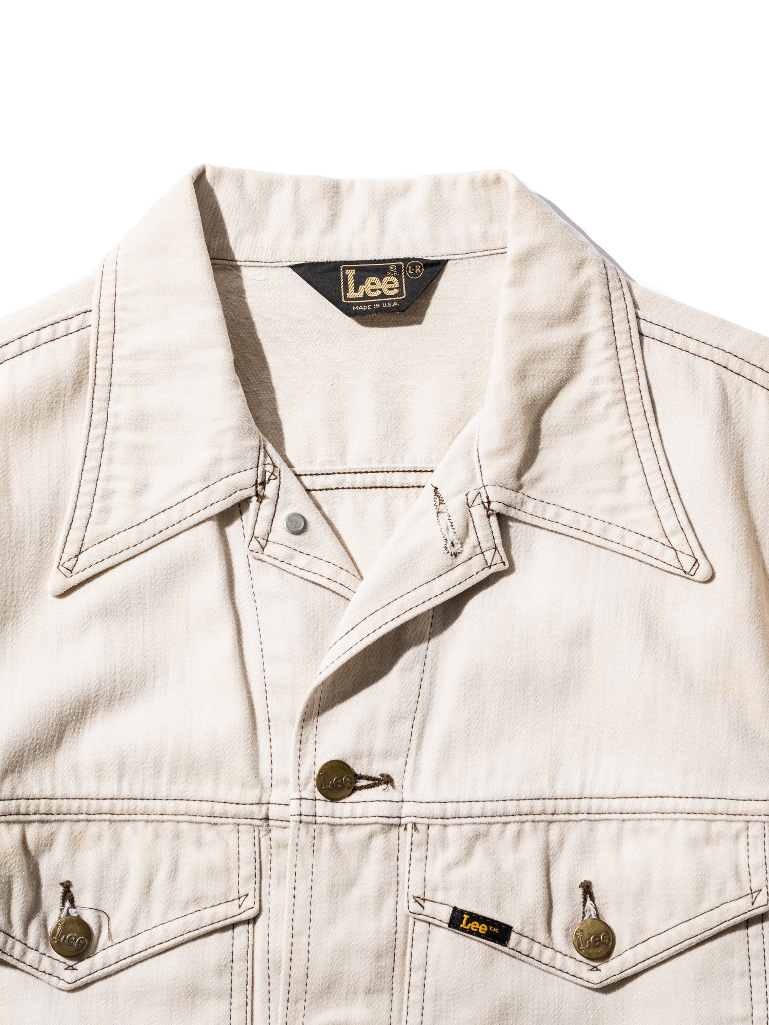 NorMo Vintage / 70's "LEE" PEACHSKIN JK BEG SIZE L-R MADE INUSA