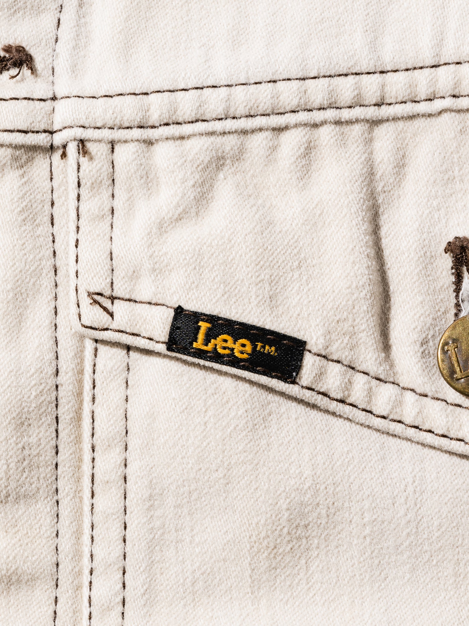 NorMo Vintage / 70's "LEE" PEACHSKIN JK BEG SIZE L-R MADE INUSA