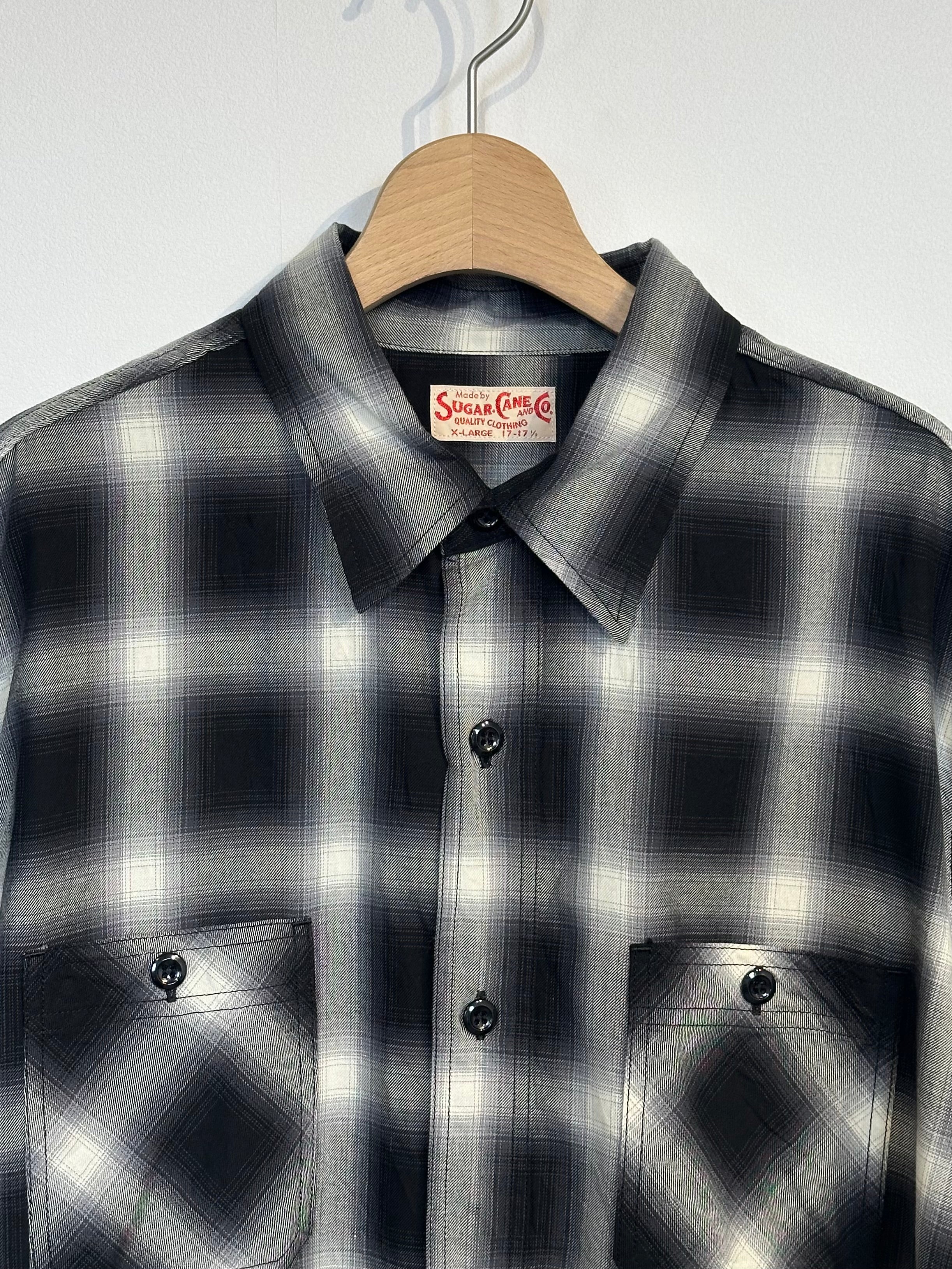 SUGAR CANE / OMBRE CHECK S/S WORK SHIRT