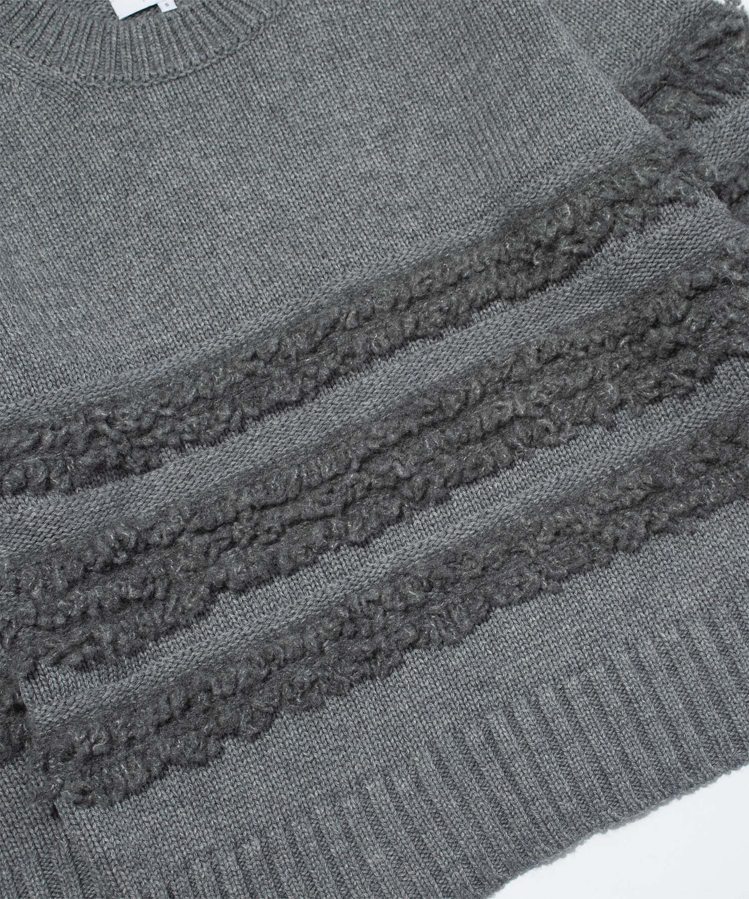 F/CE. / DUAL TEXTURE SHIFTED LINES KNIT