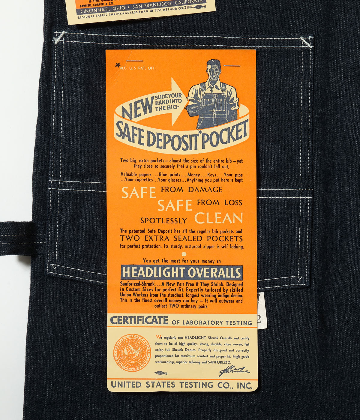 SUGAR CANE / Lot No. HD42554 / HEADLIGHT 11oz. BLUE DENIM LOW BACK OVERALLS