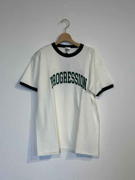 PROGRESS RUNNING CLUB / "QUADRUPLE" S/SLV RINGER Tee (OPEN-END COTTON YARN)