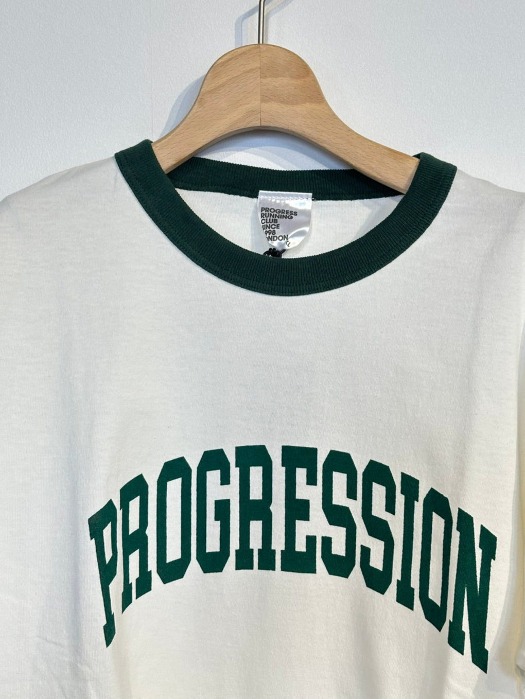 PROGRESS RUNNING CLUB / "QUADRUPLE" S/SLV RINGER Tee (OPEN-END COTTON YARN)