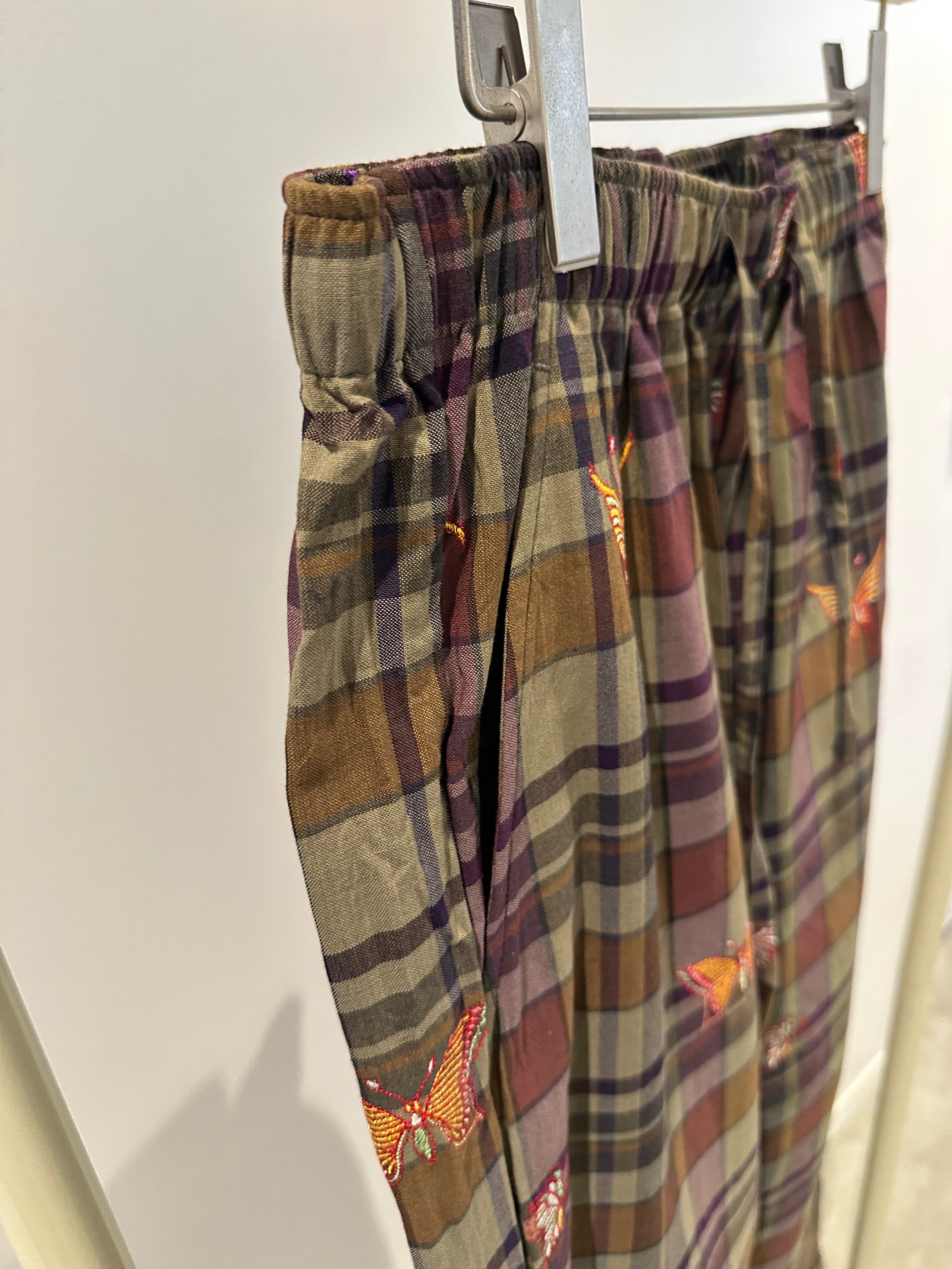 Needles / String Easy Pant - Embroidered Madras Plaid
