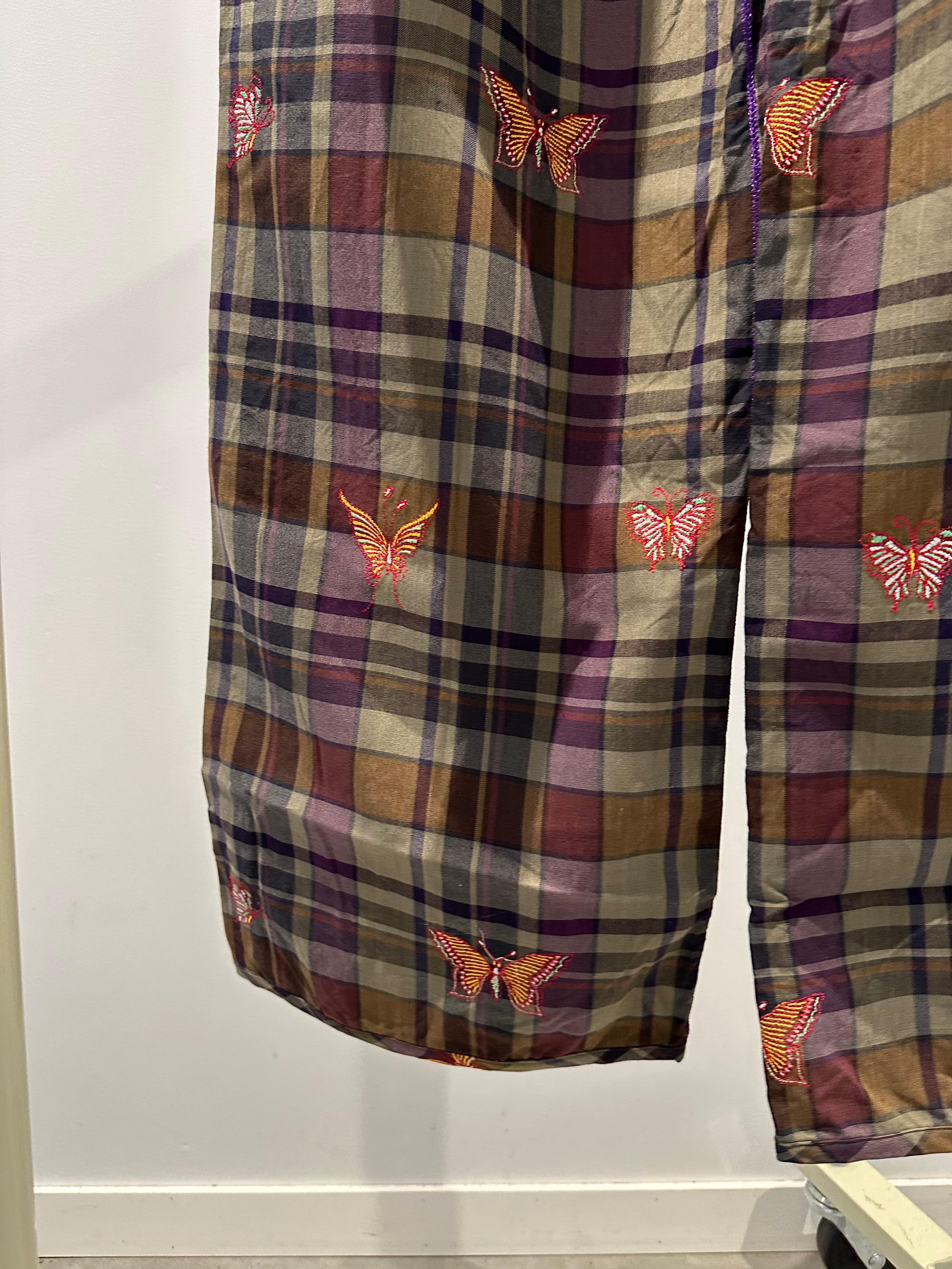 Needles / String Easy Pant - Embroidered Madras Plaid