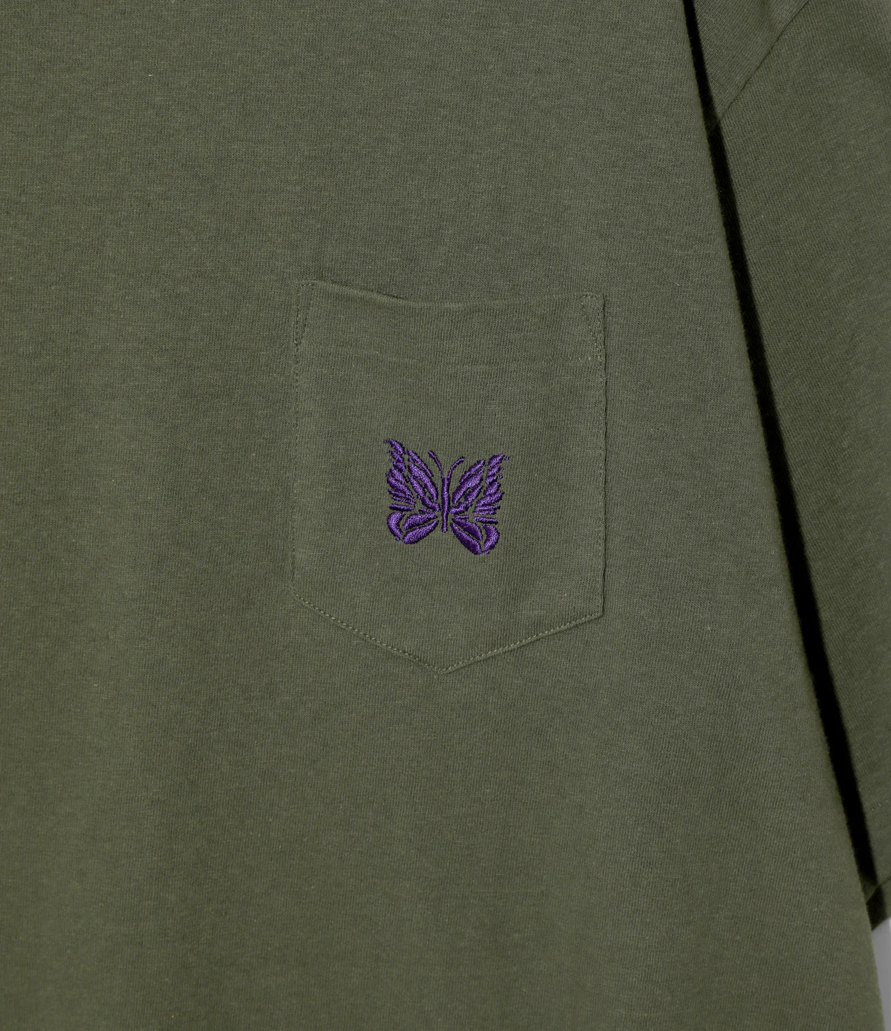 Needles / S/S Papillon Emb. Pocket Tee - Cotton Jersey