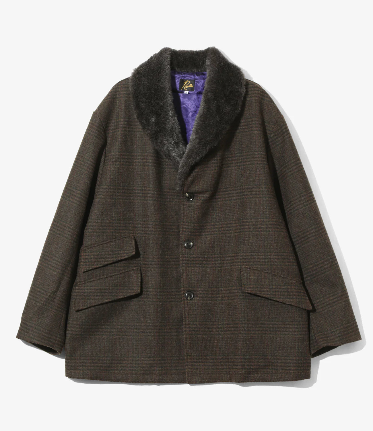 Needles / Shawl Collar Coat - Wool Glen Plaid