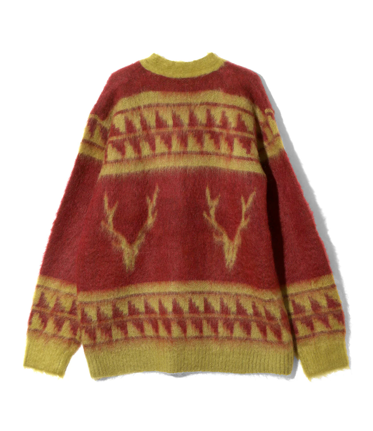 South2west8 / Mohair V Neck Cardigan Sweater - Nordic Skull