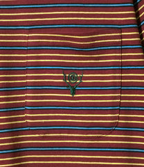 South2west8 / S/S Round Pocket Tee - Cotton Multi Narrow Stripe Jersey