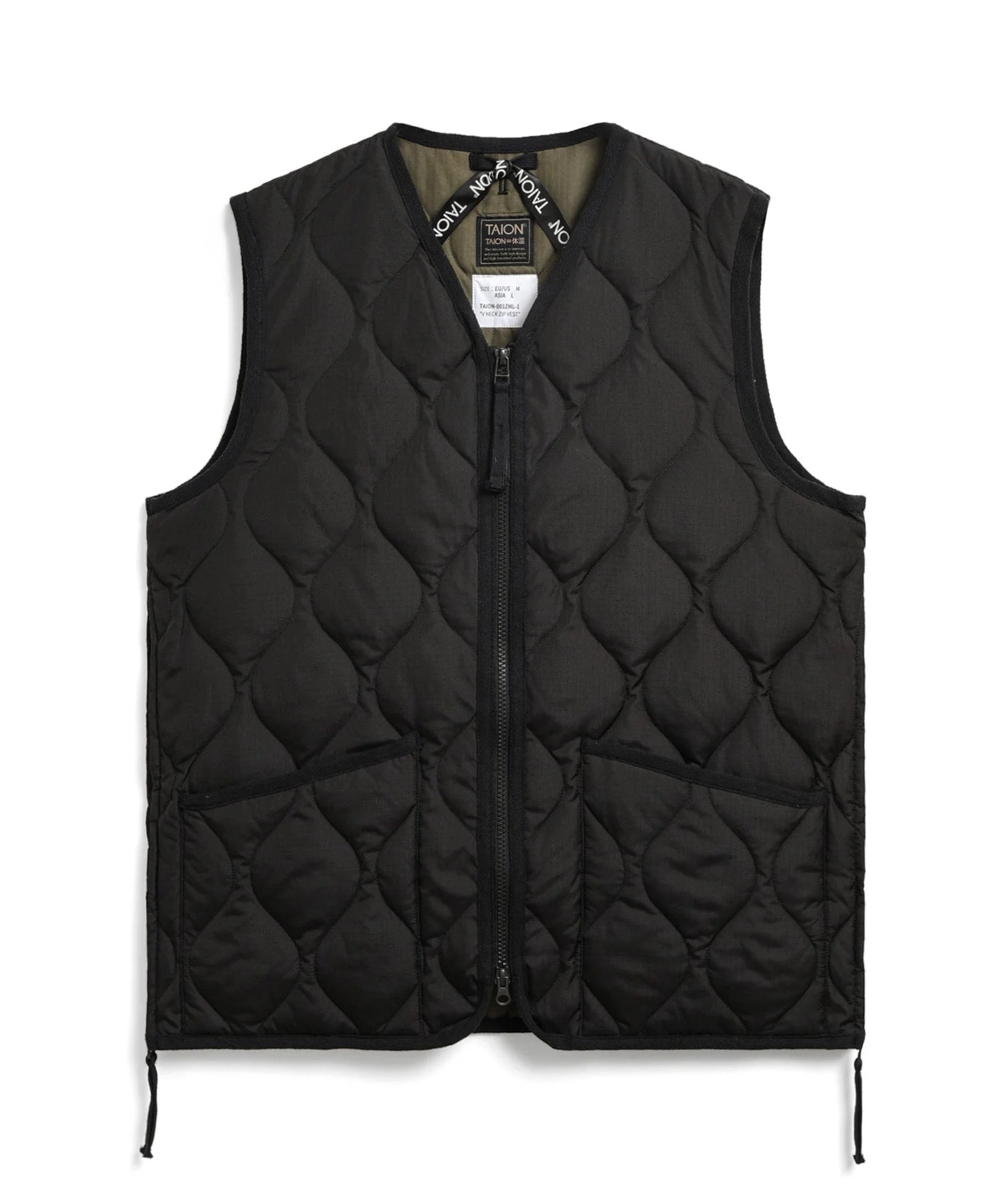 TAION / MILITARY W-ZIP V NECK DOWN VEST