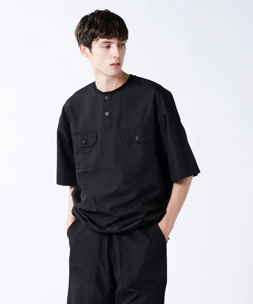 TAION / 【UNISEX】ノンダウン ミリタリー ヘンリーネック ハーフスリーブカットソー