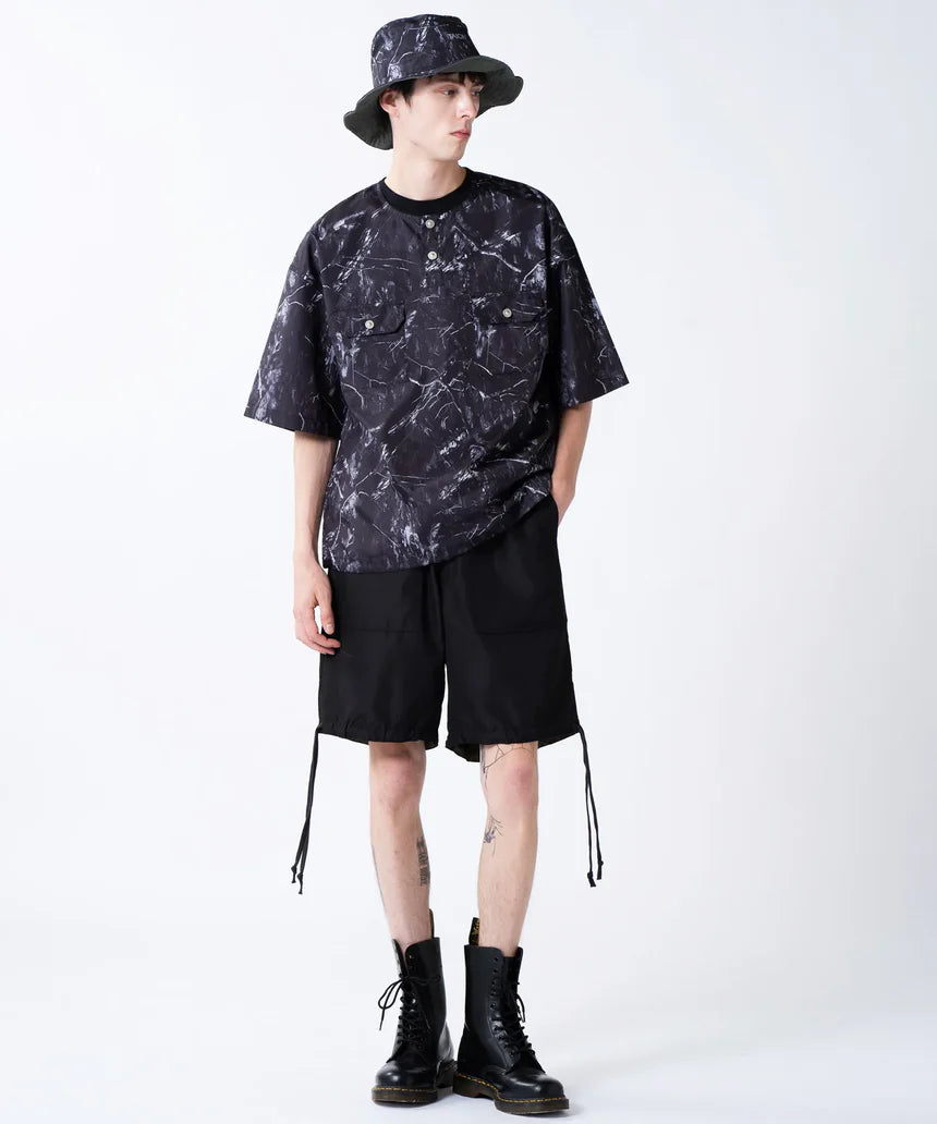TAION / 【UNISEX】ノンダウン ミリタリー ヘンリーネック ハーフスリーブカットソー