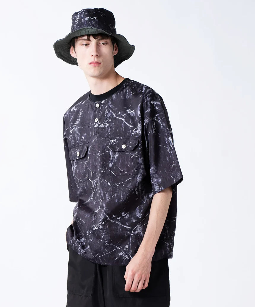 TAION / 【UNISEX】ノンダウン ミリタリー ヘンリーネック ハーフスリーブカットソー