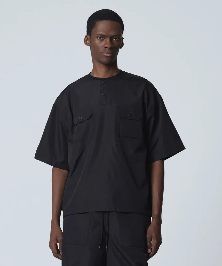 TAION / 【UNISEX】ノンダウン ミリタリー ヘンリーネック ハーフスリーブカットソー