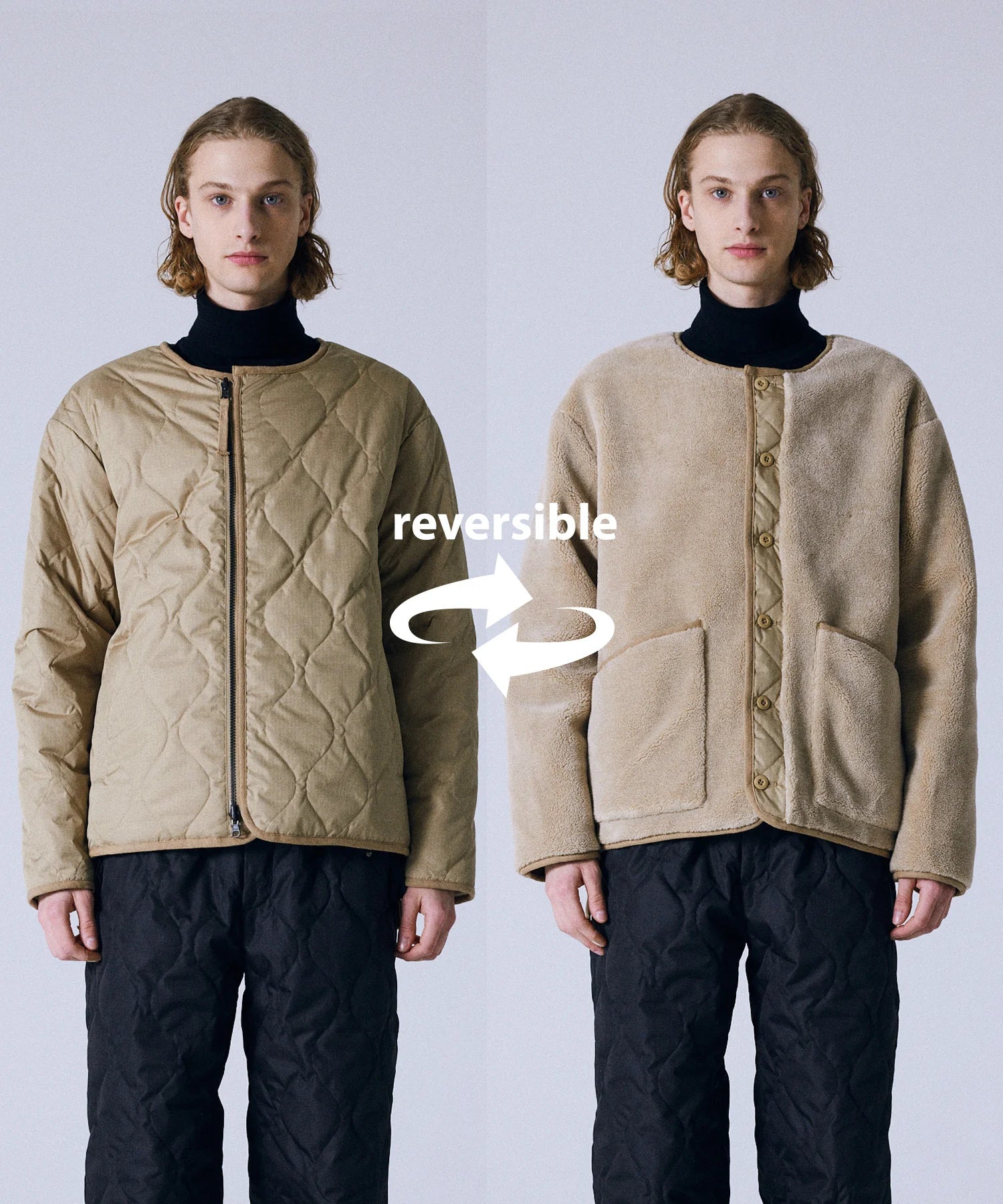 TAION / MILITARY REVERSIBLE "CREW NECK" DOWN JKT 【UNISEX】