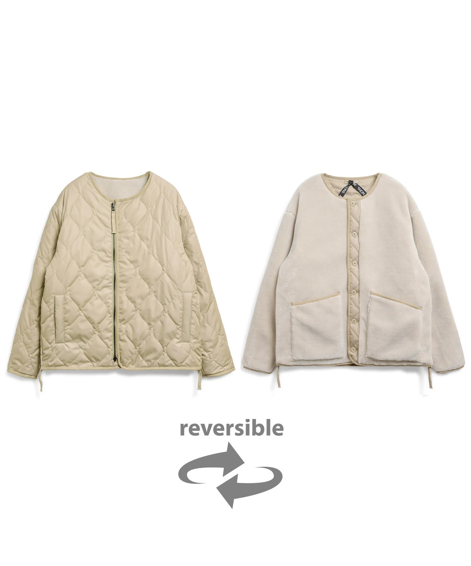 TAION / MILITARY REVERSIBLE "CREW NECK" DOWN JKT 【UNISEX】