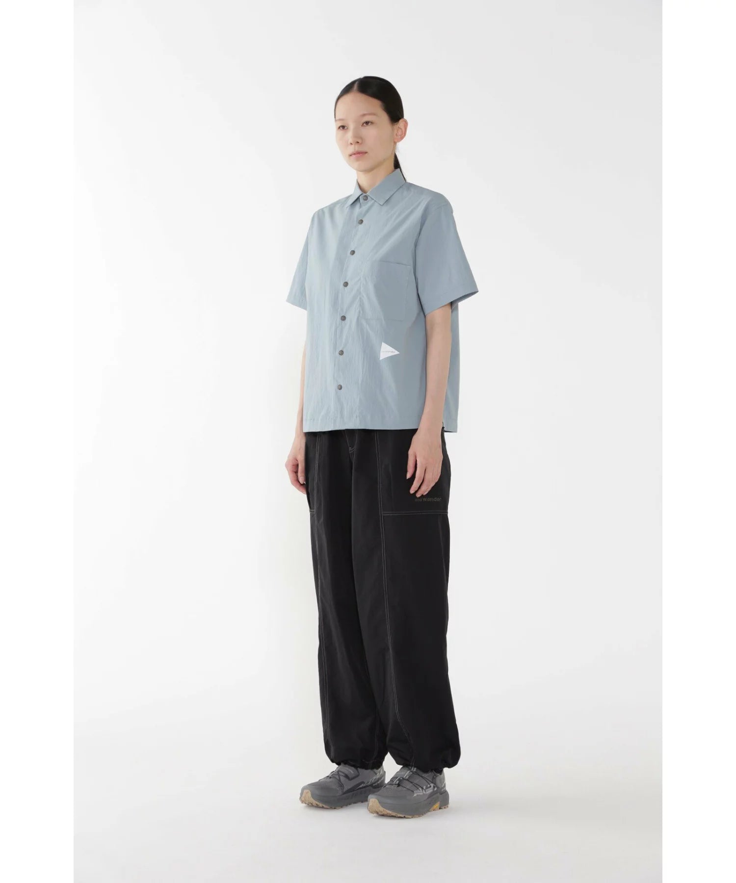 and wander / UV cut stretch SS shirt