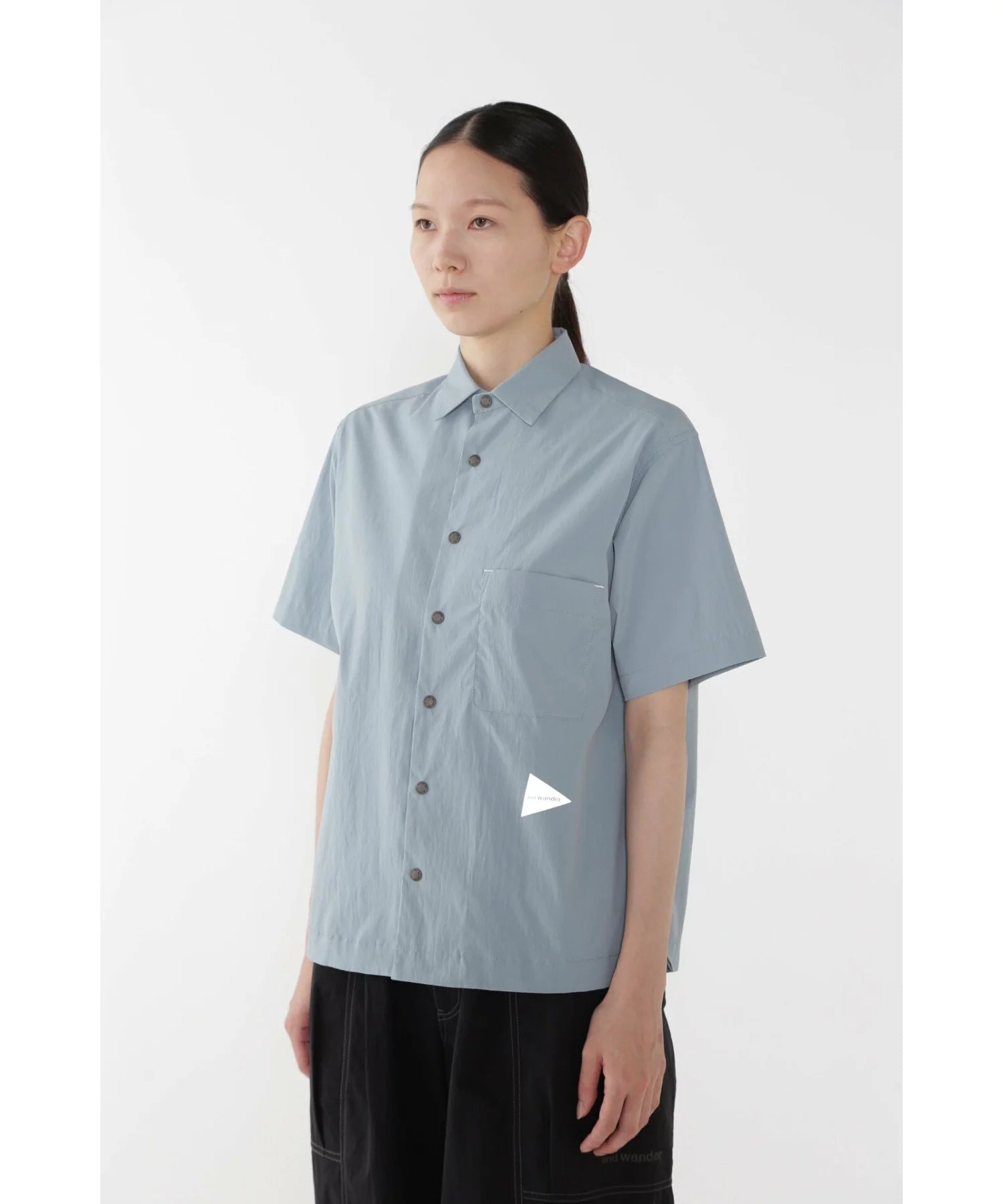 and wander / UV cut stretch SS shirt