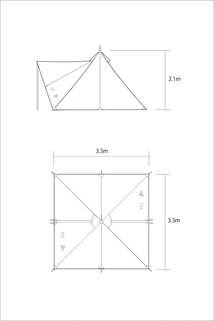and wander / muraco × and wander HERON 1POLE TENT SHELTER SET