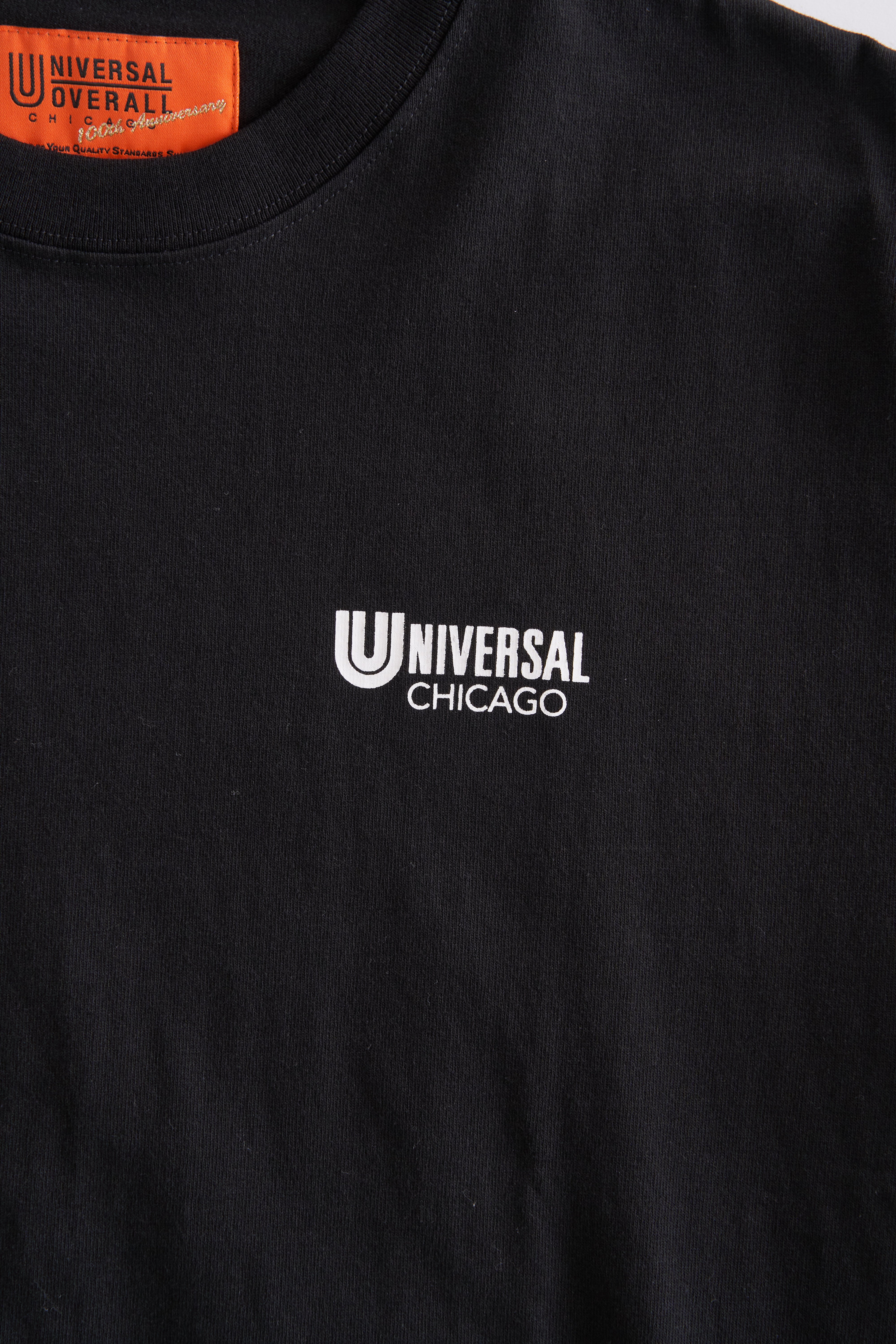 UNIVERSAL OVERALL  / VINTAGE TEXT LOGO TEE