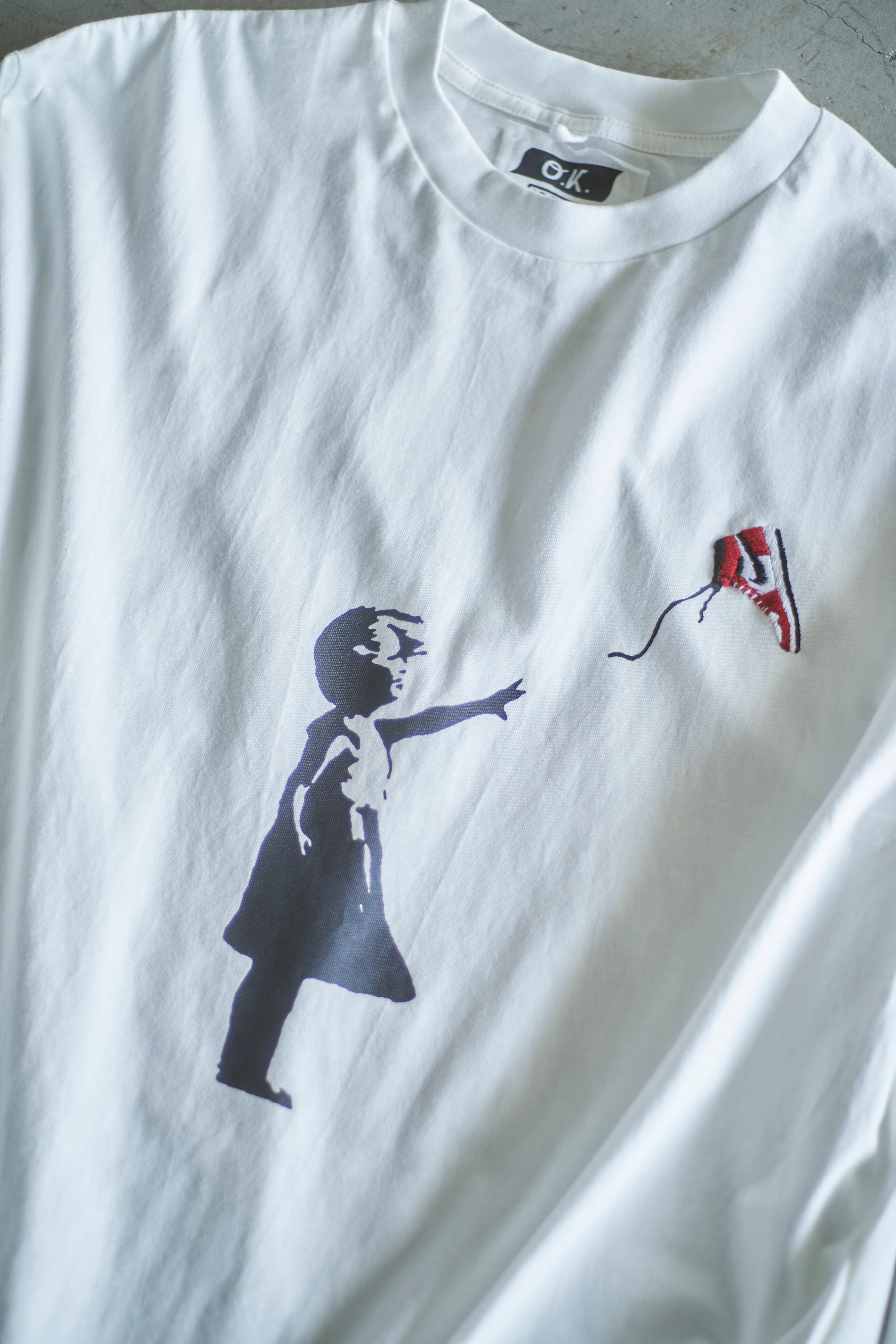 O.K AJ1 BanksyステンシルプリントTシャツ 3枚セット-