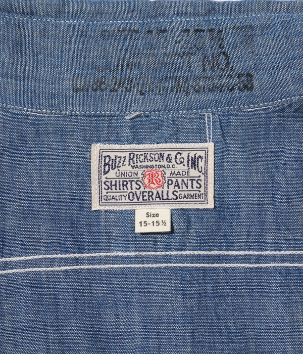 BUZZ RICKSON'S / BLUE CHAMBRAY WORK SHIRT (LONG SLEEVE)