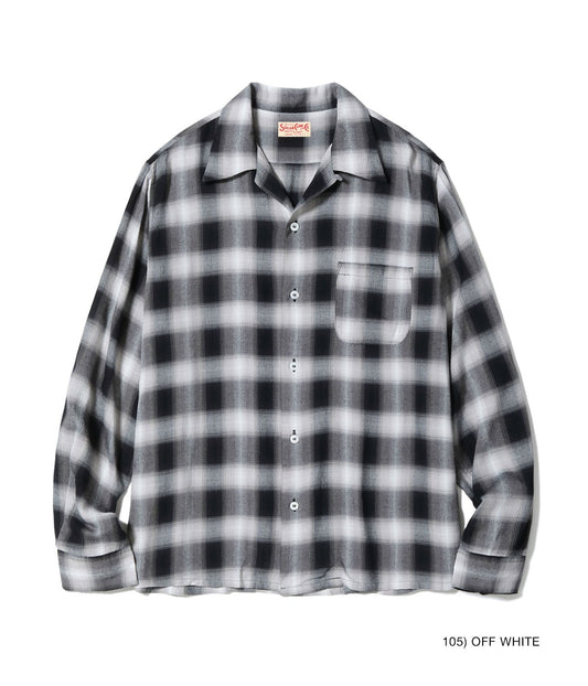 SUGAR CANE / Lot No. SC29120 / RAYON OMBRE CHECK OPEN SHIRT