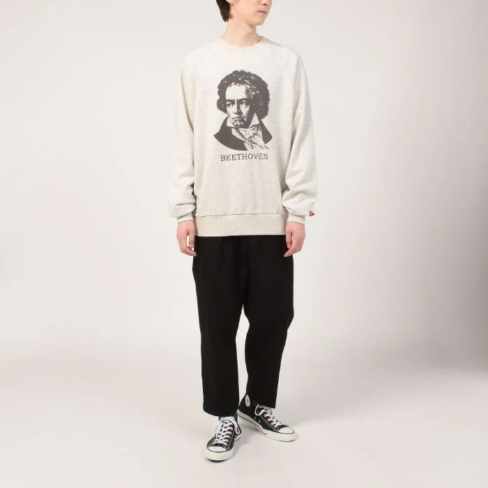 Healthknit / Classic sweat crew L/S Beethoven print