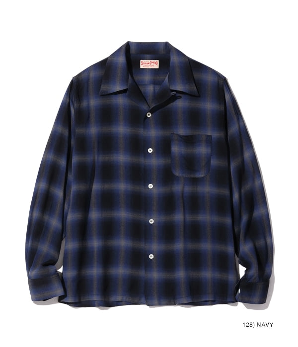 SUGAR CANE / Lot No. SC29120 / RAYON OMBRE CHECK OPEN SHIRT