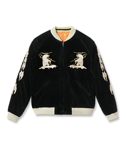 TAILOR TOYO / Lot No. TT15792-119 / Late 1950s Style Velveteen Souvenir Jacket “POLAR BEAR” × “ALASKA MAP”