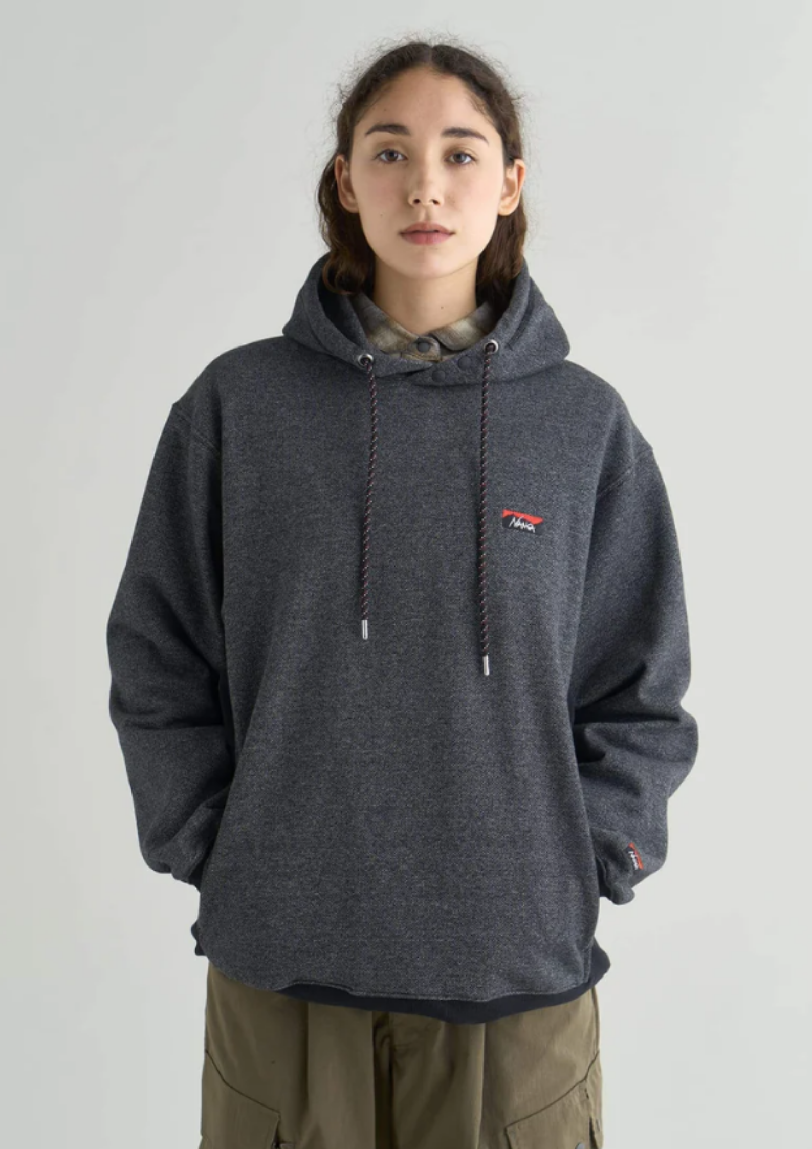 NANGA / ECO HYBRID MINI BOX LOGO EMBROIDERY SWEAT HOODIE