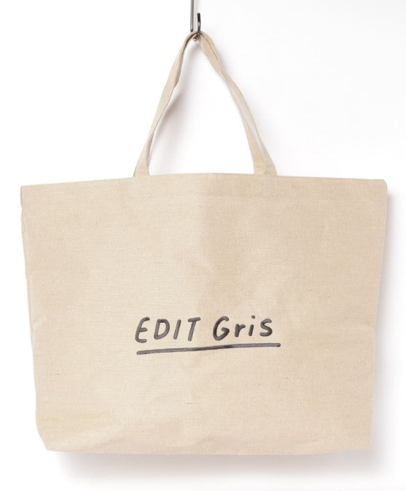EDIT Gris / ロゴ刺繍ビッグジュートバッグ