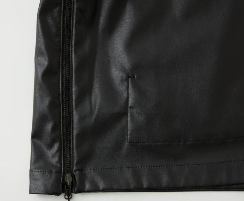 WM  /  W FACE FAUX LEATHER REVERSIBLE PULLOVER