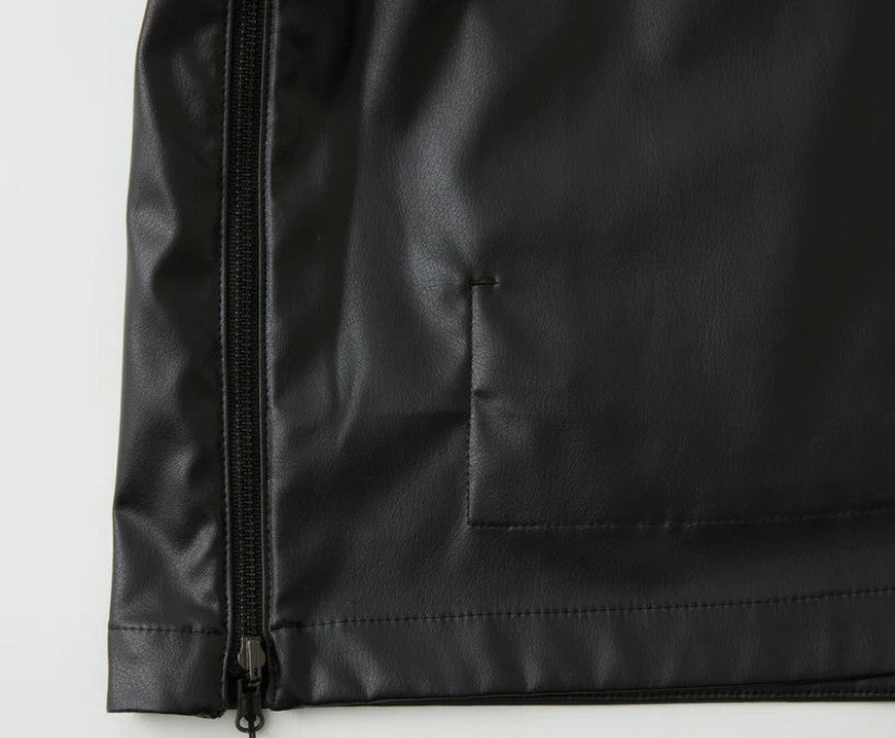 White Mountaineering  /  W FACE FAUX LEATHER REVERSIBLE PULLOVER