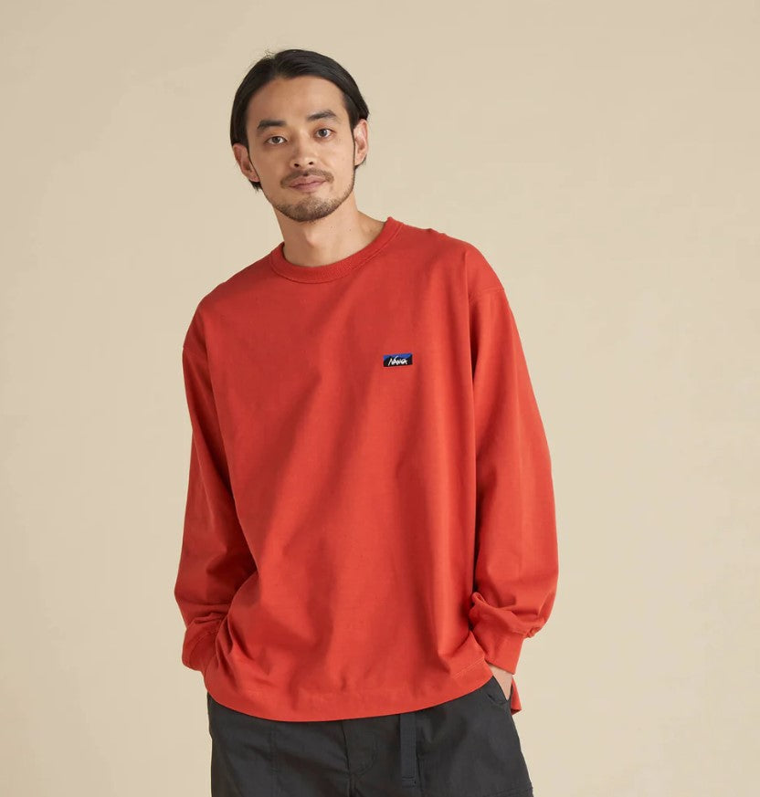 NANGA / ECO HYBRID BOX LOGO EMBROIDERY L/S TEE