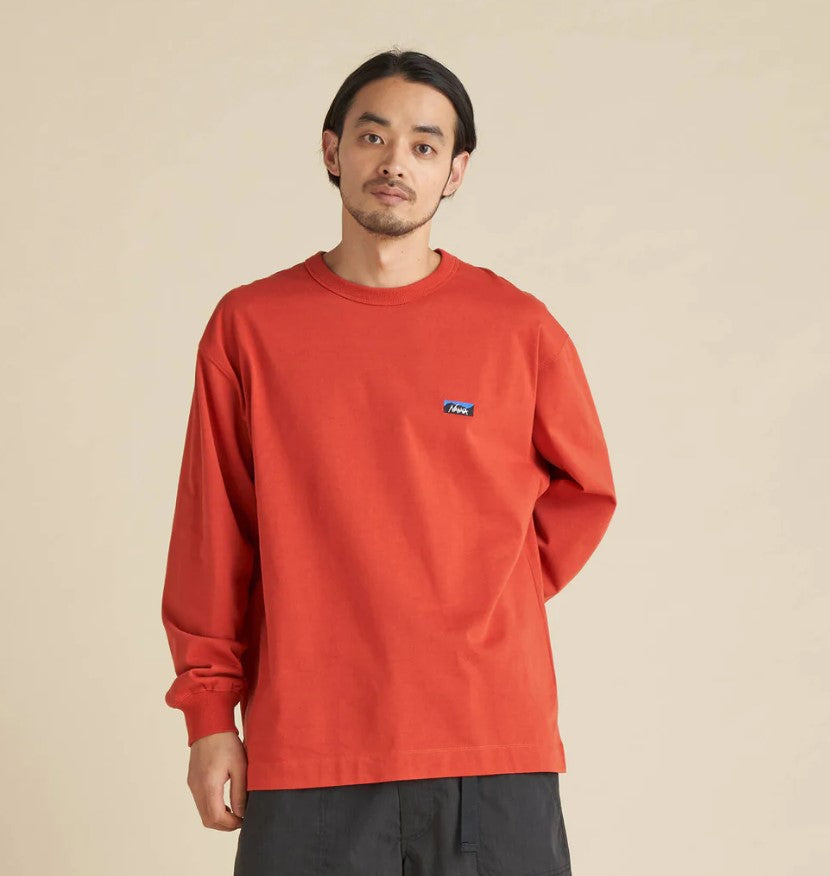 NANGA / ECO HYBRID BOX LOGO EMBROIDERY L/S TEE