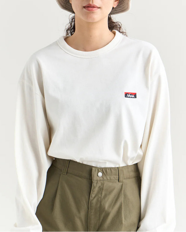 NANGA / ECO HYBRID BOX LOGO EMBROIDERY L/S TEE(UNISEX)