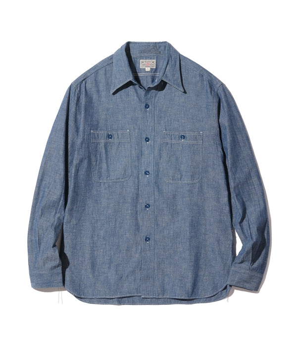 BUZZ RICKSON'S / BLUE CHAMBRAY WORK SHIRT (LONG SLEEVE)