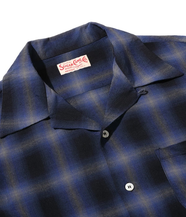 SUGAR CANE / Lot No. SC29120 / RAYON OMBRE CHECK OPEN SHIRT