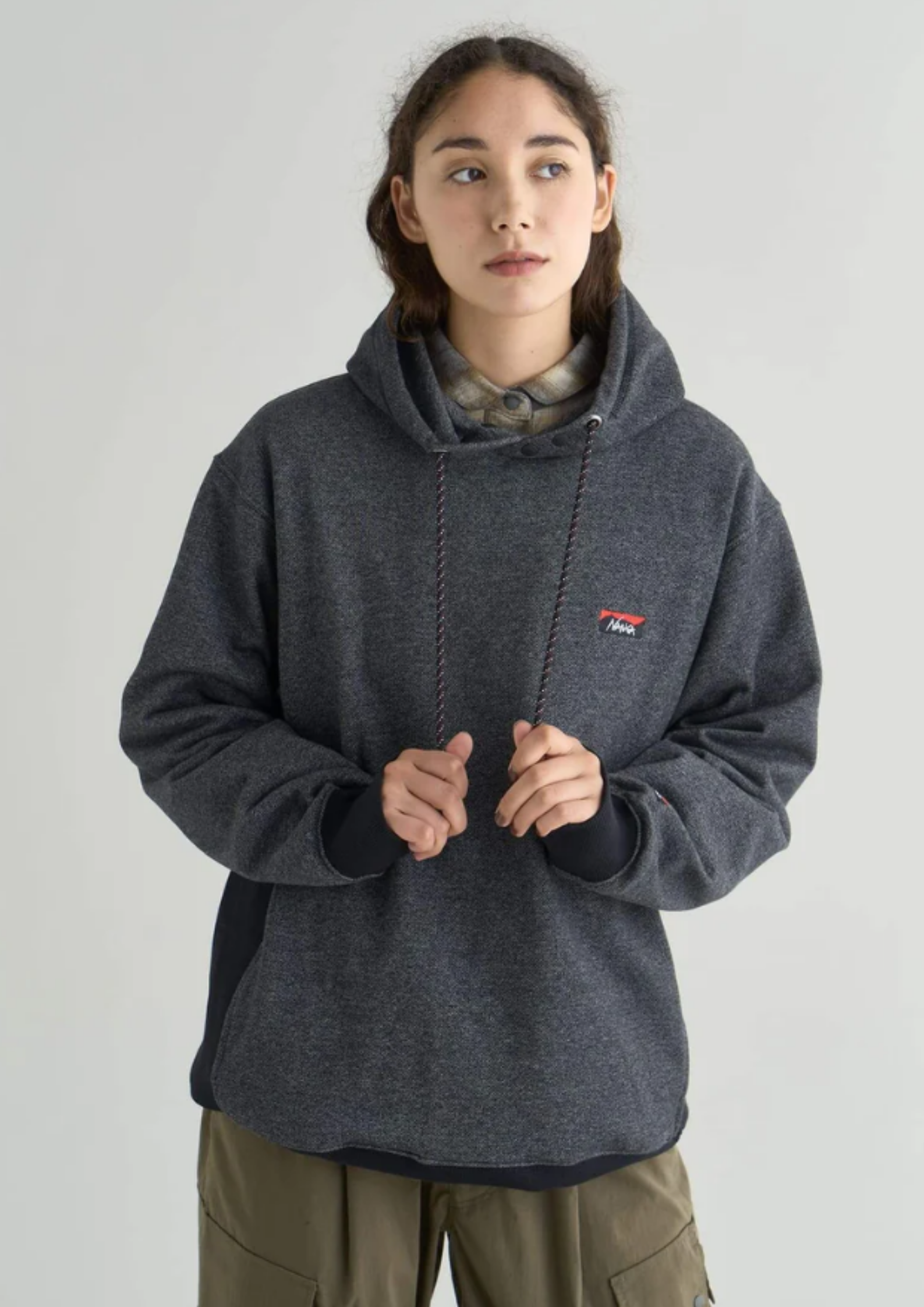 NANGA / ECO HYBRID MINI BOX LOGO EMBROIDERY SWEAT HOODIE