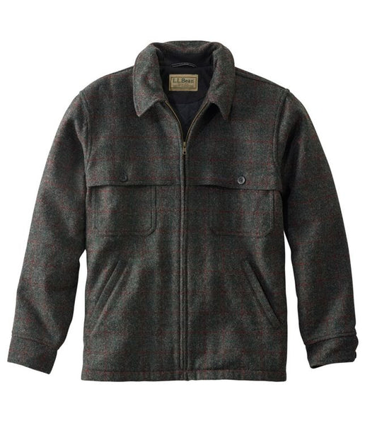 L.L.Bean / Maine Guide Zip Front Jac Shirt With Primaloft Plaid